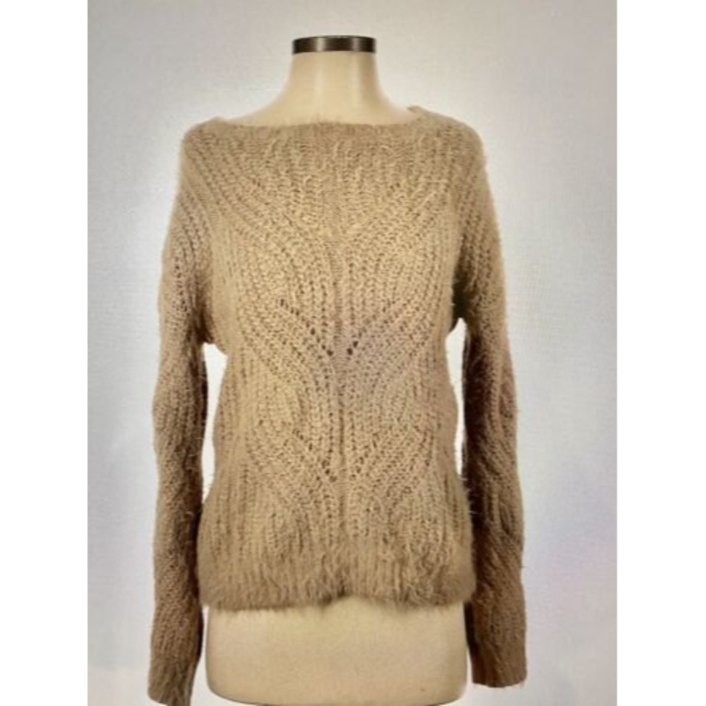 Philosophy Republic Clothing Women's‎ S Tan Fuzzy Pullover Sweater